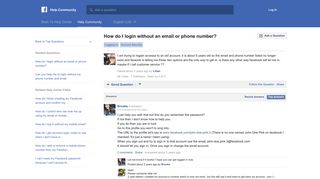 How do I login without an email or phone number? | Facebook Help ...