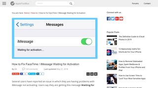 How to Fix FaceTime / iMessage Waiting for Activation - AppleToolBox