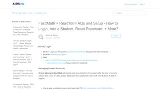 FasttMath + Read180 FAQs and Setup - How to Login, Add a Student ...