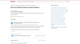 How to find my Fedex account number - Quora