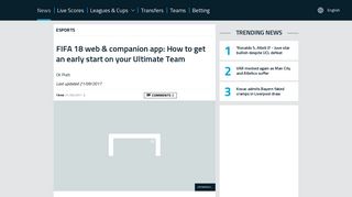 FIFA 18 web & companion app: How to get an early start on your ...