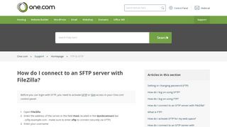 How do I connect to an SFTP server with FileZilla? – Support | One.com