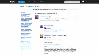 Flickr: The Help Forum: do not want to use yahoo to sign in