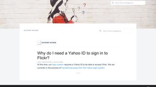 Why do I need a Yahoo ID to sign in to Flickr?