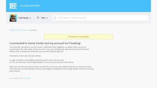I connected to Game Center but my account isn't loading! - Supercell