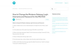 How to Change the Modems Gateway Login Username and ...