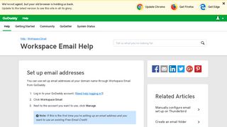 Set up email addresses | Workspace Email - GoDaddy Help US