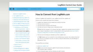 LogMeIn Central User Guide – How to Connect from LogMeIn.com