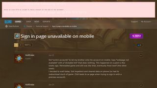 Sign in page unavailable on mobile - Hearthstone Forums - Blizzard ...