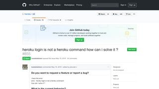 heroku login is not a heroku command how can i solve it ? · Issue ...