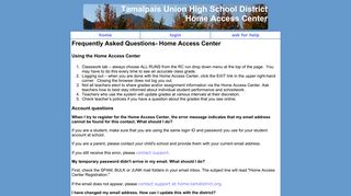 Home Access Center Frequently Asked Questions