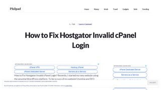How to Fix Hostgator Invalid Cp Panel Login - Philpad