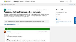 Accessing hotmail from another computer - Microsoft Community