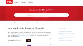 TCLUSA — How to Add Roku Streaming Channels