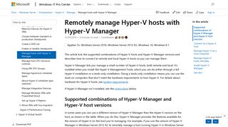 Remotely manage Hyper-V hosts | Microsoft Docs
