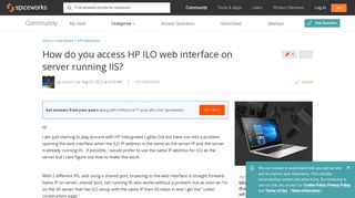 [SOLVED] How do you access HP ILO web interface on server running ...