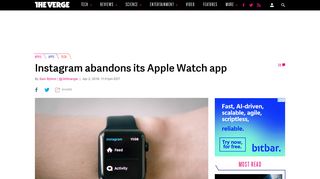 Instagram abandons its Apple Watch app - The Verge