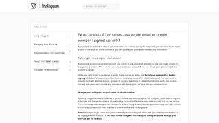 What can I do if I've lost access to the email or phone number I signed ...