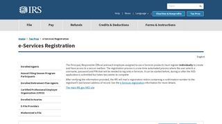 e Services Registration | Internal Revenue Service - IRS.gov