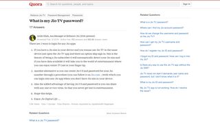 What is my Jio TV password? - Quora