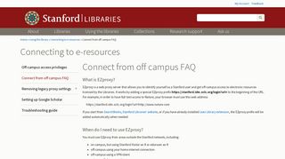 Connect from off campus FAQ | Stanford Libraries