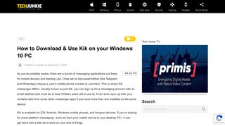 How to Download & Use Kik on your Windows 10 PC - TechJunkie