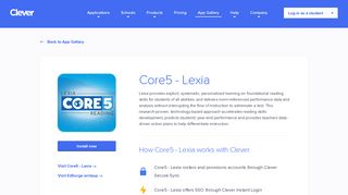 Core5 - Lexia - Clever application gallery | Clever