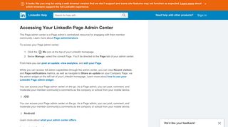 Accessing Your LinkedIn Page Admin Center | LinkedIn Help