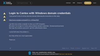 Login to Centos with Windows domain credentials - Experts Exchange