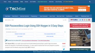 SSH Passwordless Login Using SSH Keygen in 5 Easy Steps - Tecmint