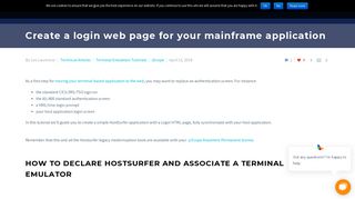 Move Your Mainframe Application to the web: Create a login page