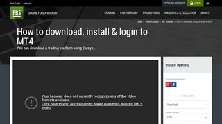 How to download, install & login to MT4? - FBS