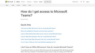 How do I get access to Microsoft Teams? - Office Support