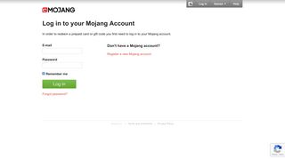 Log in - Mojang Account