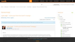 Moodle in English: Login page - 