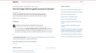 How to login with two gmail accounts in chrome - Quora