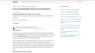 Can I create multiple cPanel user in HostGator? - Quora