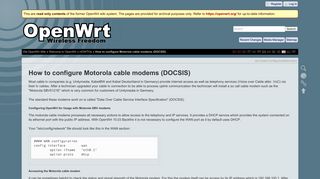 Configure Motorola cable modem - OpenWrt Wiki