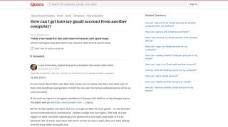 How to get into my gmail account from another computer - Quora