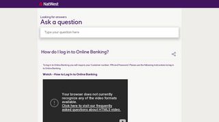 How do I log in to Online Banking? - NatWest