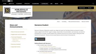 News and Announcements / Naviance Student - Noblesville Schools