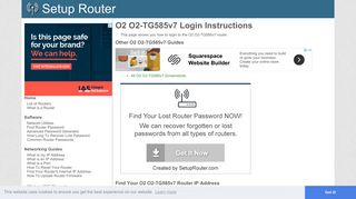 Login to O2 O2-TG585v7 Router - SetupRouter