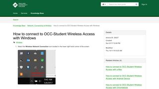 How to connect to OCC-Student Wireless Access with ... - TeamDynamix