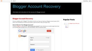 Blogger Account Recovery