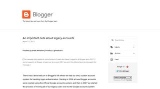 Official Blogger Blog: An important note about legacy accounts