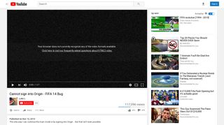 Cannot sign into Origin - FIFA 14 Bug - YouTube