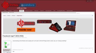 Facebook login? [SOLVED] | Official Pyra and Pandora Site ...