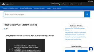 PlayStation Vue: Start Watching - PlayStation Support