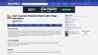 Can't Log Onto Pokemon Global Link? (Page Refreshes) - GameFAQs