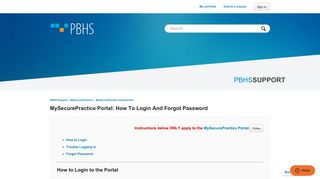 MySecurePractice Portal: How to Login and Forgot Password – PBHS ...